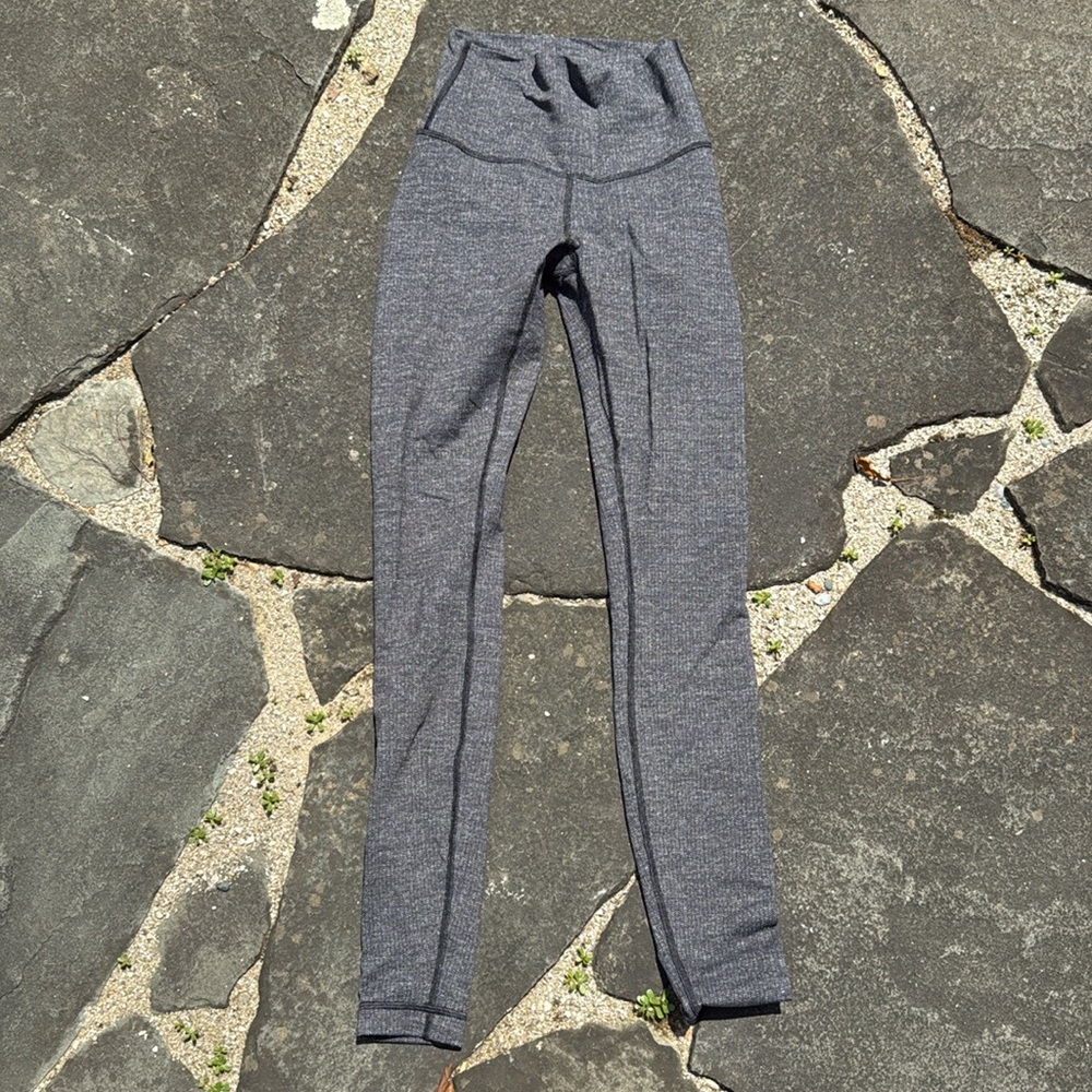 Lululemon Grey Tweed Leggings, High-rise, Size 2
